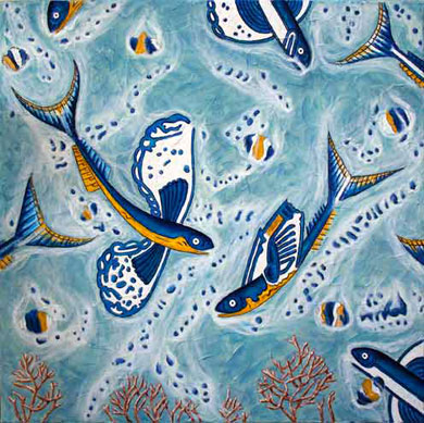 flying fish painting